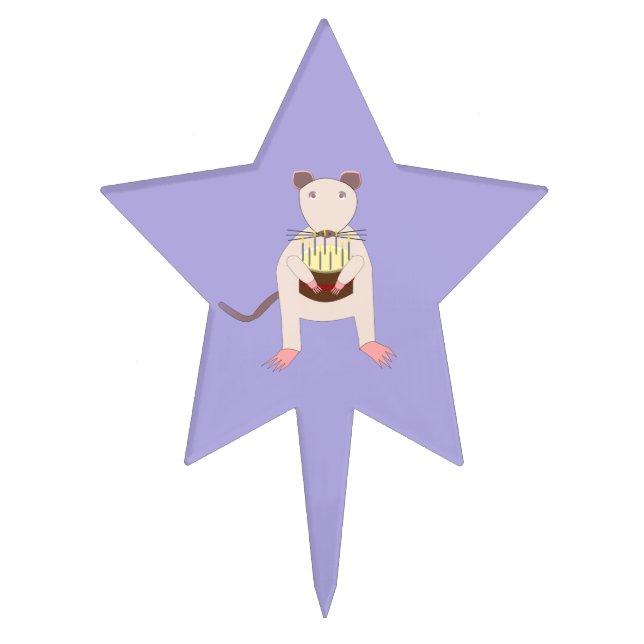 Siamese Rat with Birthday Cake Topper (Front)