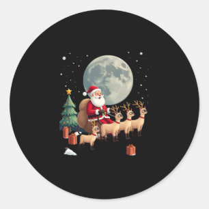 Siamese Reindeer Christmas Siamese Cat Lover Gifts Classic Round Sticker