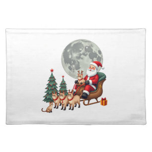 Siamese Reindeer Christmas Siamese Cat Lover Gifts Cloth Placemat