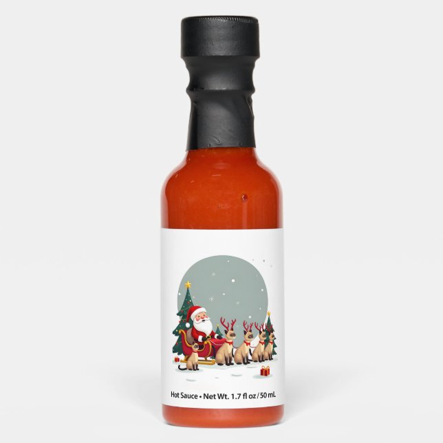 Siamese Reindeer Christmas Siamese Cat Lover Gifts Hot Sauces (Front)