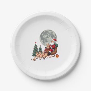 Siamese Reindeer Christmas Siamese Cat Lover Gifts Paper Plates