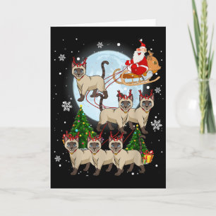 Siamese Reindeer Christmas Siamese Cat Lover Men W Card