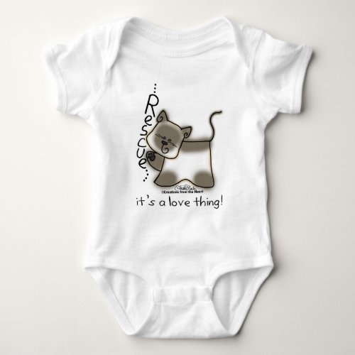 Siamese RESCUEits a love thing Baby Bodysuit