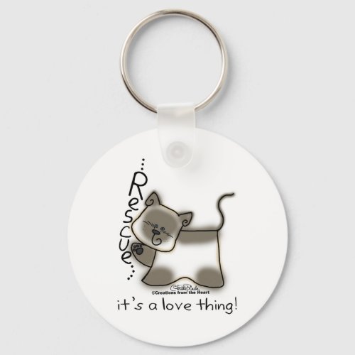 Siamese RESCUEits a love thing Keychain