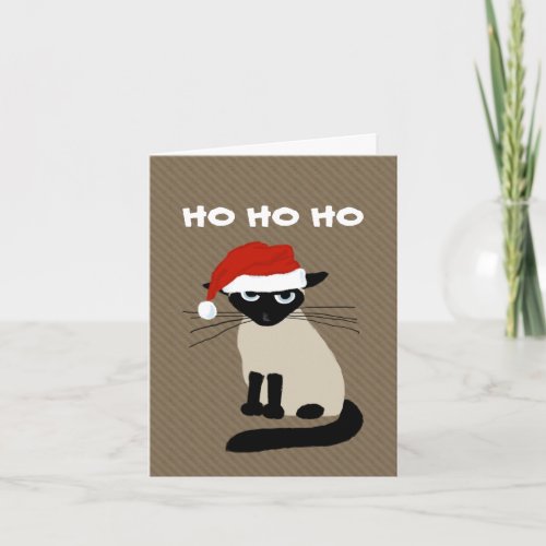 Siamese Santa Clause _ Funny Kitty Cat Christmas Holiday Card