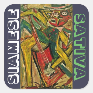 SIAMESE SATIVA SQUARE STICKER