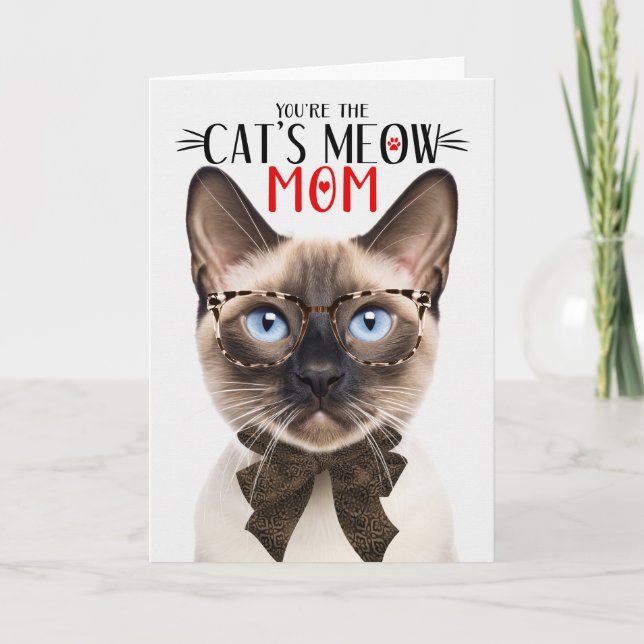 Siamese Seal Point Cat for Mom on Mother's Day Holiday Card (Front)