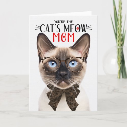 Siamese Seal Point Cat for Mom on Mothers Day Holiday Card