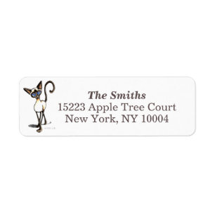 Siamese Seal Point Crosswalk Off-Leash Art™ Linen Label