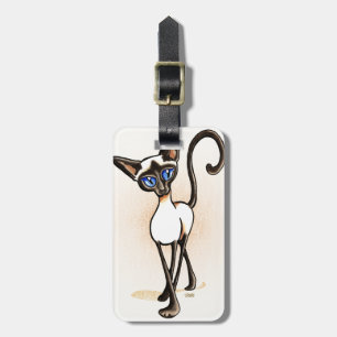 Siamese Seal Point Crosswalk Off-Leash Art™ Luggage Tag