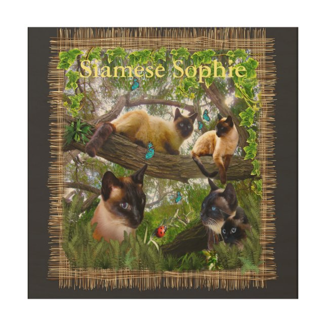 Siamese Sophie Wood Wall Art (Front)