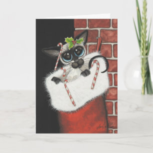 Siamese Stocking Stuffer Holiday Card