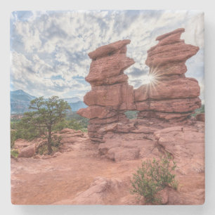 Siamese Twins Colorado Sunburst Stone Coaster
