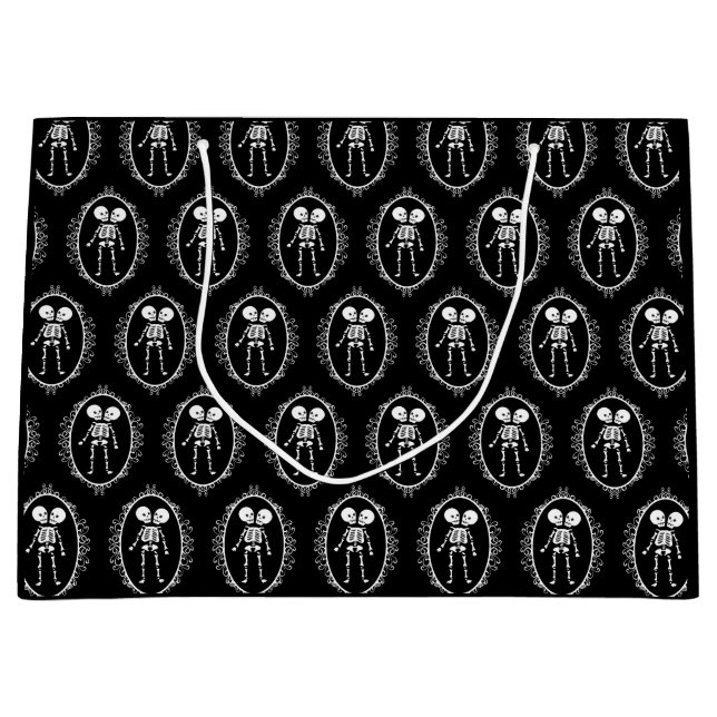 Siamese Twins Skeleton  Large Gift Bag (Front)