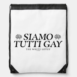 Siamo Tutti Gay - The White Lotus Drawstring Bag