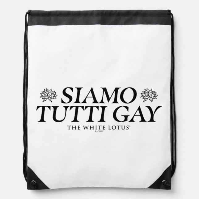 Siamo Tutti Gay - The White Lotus Drawstring Bag (Front)