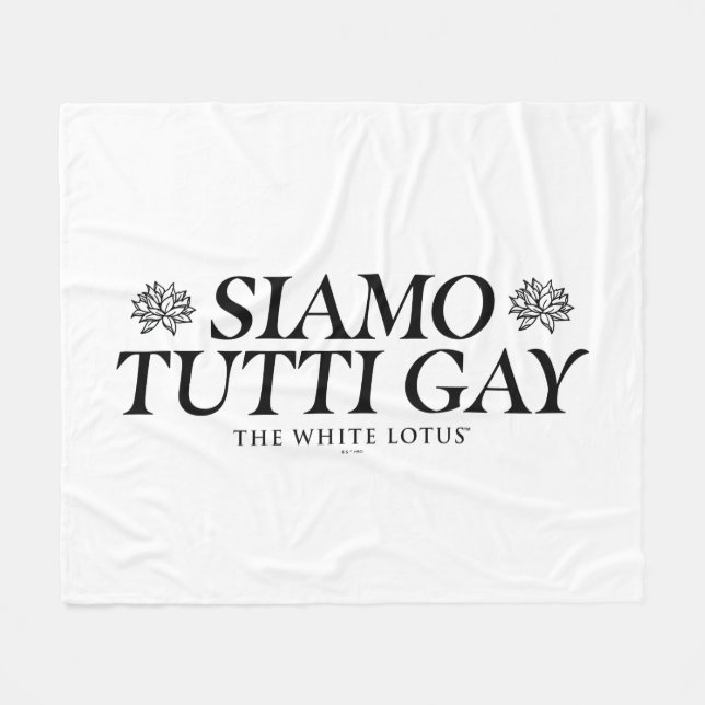 Siamo Tutti Gay - The White Lotus Fleece Blanket (Front (Horizontal))