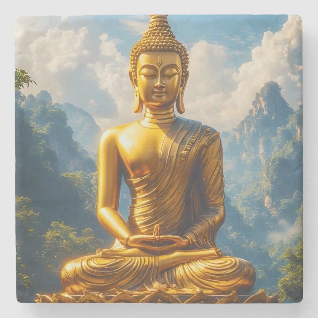 Siam's Golden Soul Stone Coaster (Front)