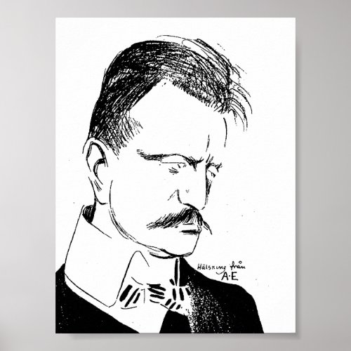 Sibelius sketch by Albert Engstrm 1904 Poster