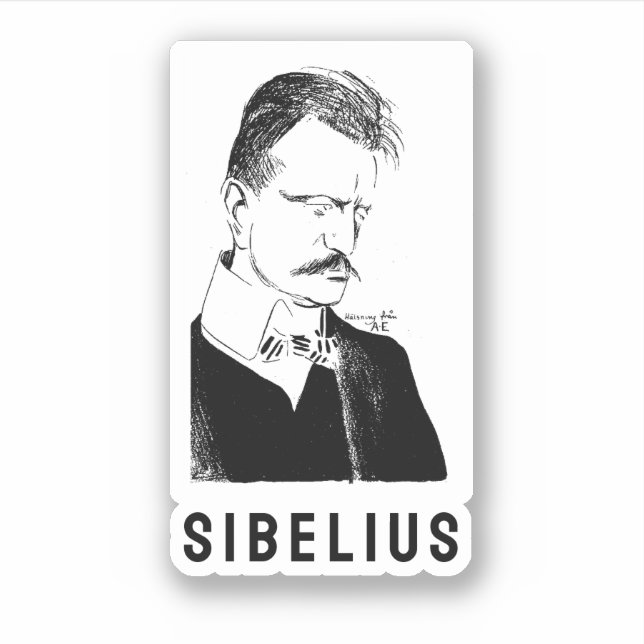 Sibelius: sketch by Albert Engström (1904) Sticker (Front)