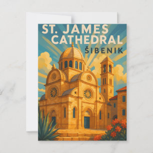 Šibenik Croatia Vintage Travel PostCAR– St. James  Postcard