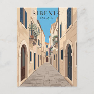 Šibenik Old Town Alley Croatia Postcard