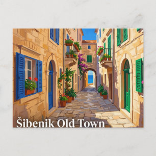 Šibenik Old Town Alley Croatia Postcard
