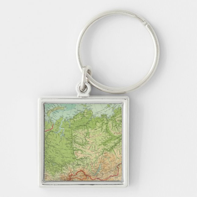 Siberia map with shipping routes keychain (Front)