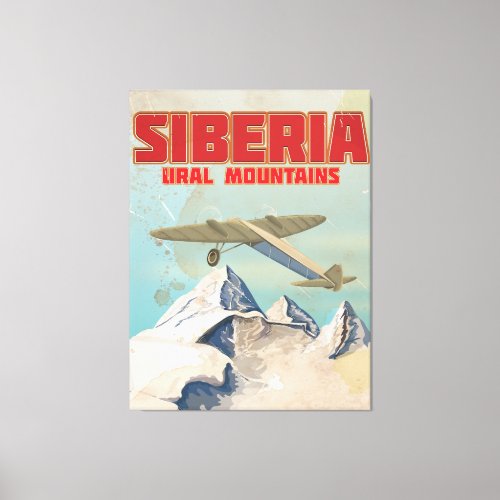 Siberia ural mountains vintage travel poster canvas print
