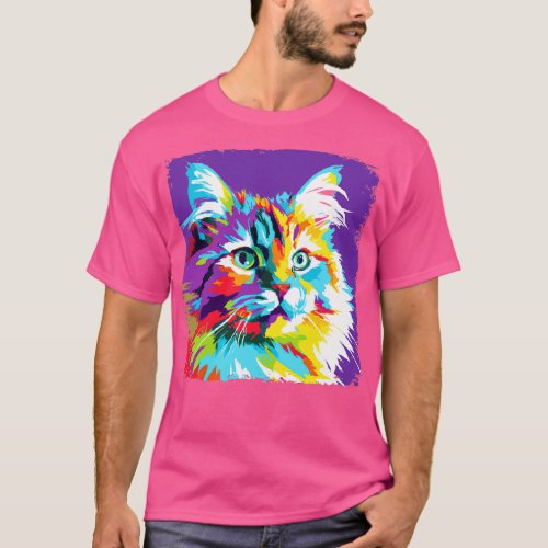 Siberian Cat Art Cat Lover Gift 1 T_Shirt