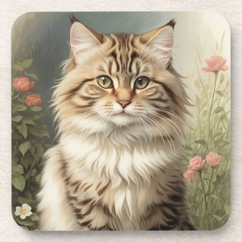 Siberian Cat Beverage Coaster