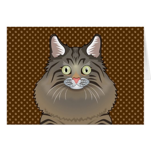 Siberian Cat Cartoon Paws Cards (Front Horizontal)