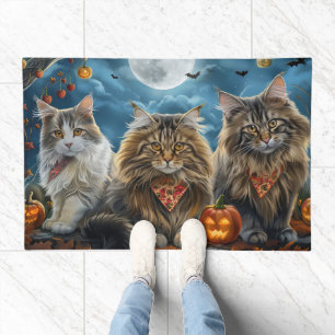 Siberian Cat Halloween Spooky  Doormat