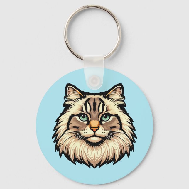 Siberian Cat Keychain (Front)