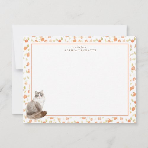 Siberian Cat Personalized Stationery Note Card