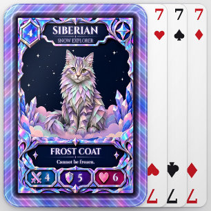 Siberian Cat, Rainbow Foil Art Poker Cards