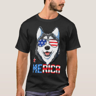 Siberian Husky 4th of July Gifts Merica Men Americ T-Shirt