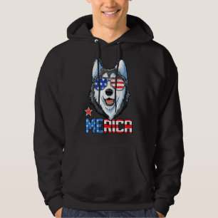 Siberian Husky 4th Of July Merica Men Women Americ Hoodie