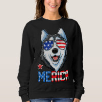 Siberian Husky 4th Of July Merica Men Women Americ