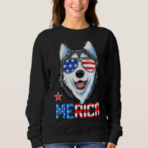 Siberian Husky 4th Of July Merica Men Women Americ Sweatshirt