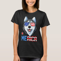 Siberian Husky 4th Of July Merica Men Women Americ