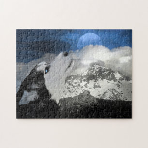 Siberian Husky and the Moon Jigsaw Puzzle