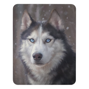 Siberian Husky Art Door Sign
