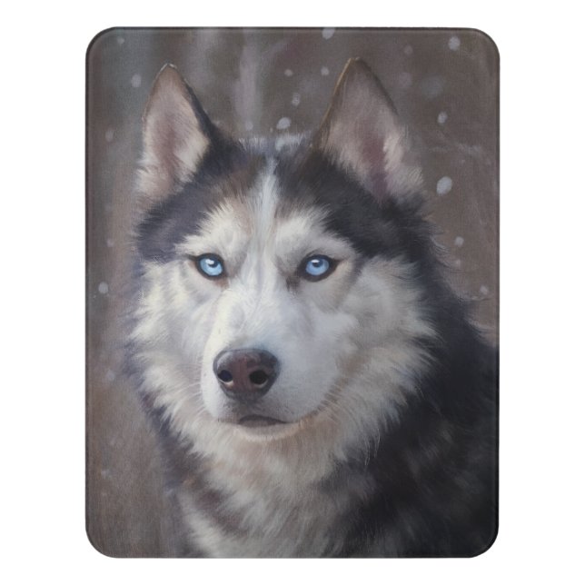Siberian Husky Art Door Sign (Contemporary Vert)