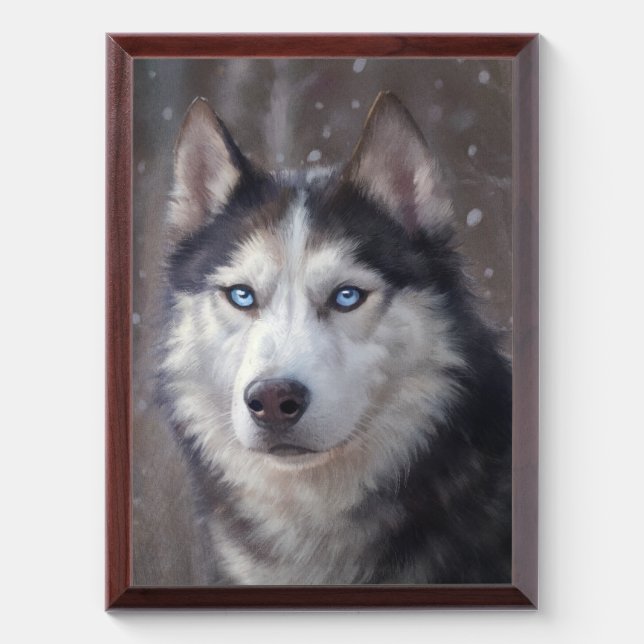 Siberian Husky Award Plaque (Vertical)