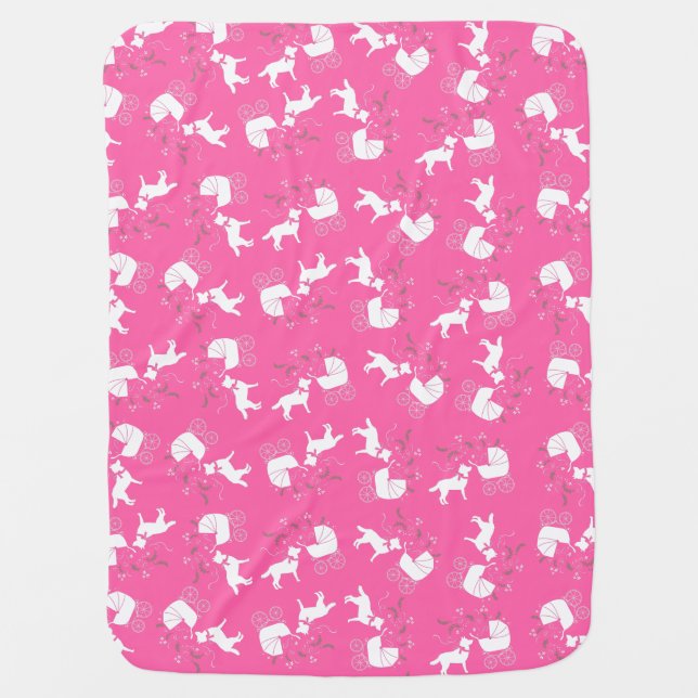 Siberian Husky Baby Shower Baby Blanket (Front)