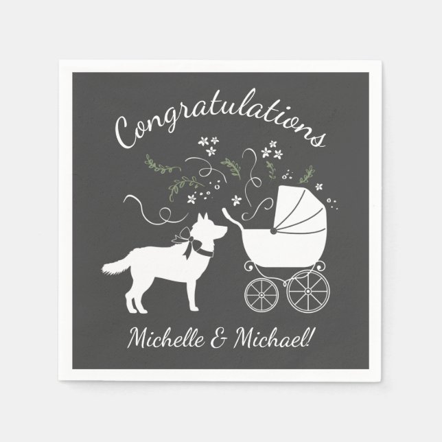 Siberian Husky Baby Shower Napkins (Front)