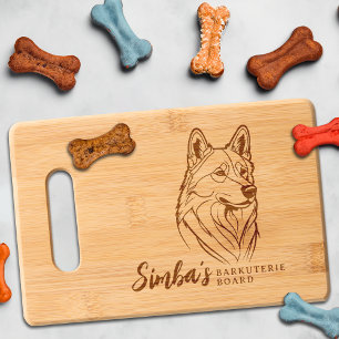 Siberian Husky Barkuterie Dog Treat Wood Engraved Cutting Board