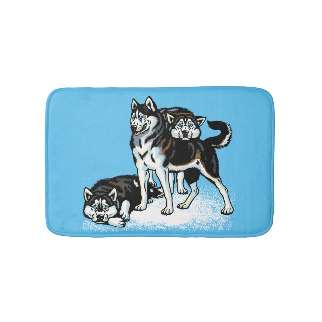 siberian husky bath mat (Front)