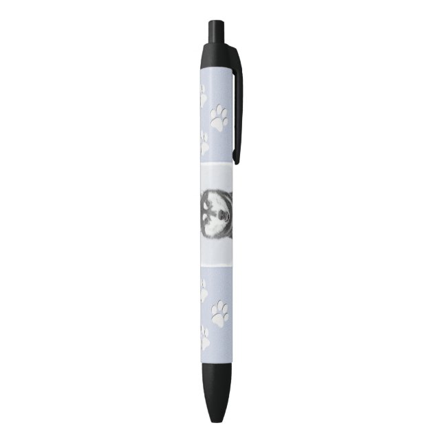 Siberian Husky (Black and White) Painting Dog Art Pen (Bottom (Vertical))